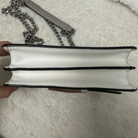 Women's Jade Extra-small Tri-color Leather Crossbody Bag - black, white and grey - Picture 9 of 10